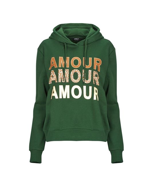 ONLY Green Hoodies Onlmaia L/s Believe Hood