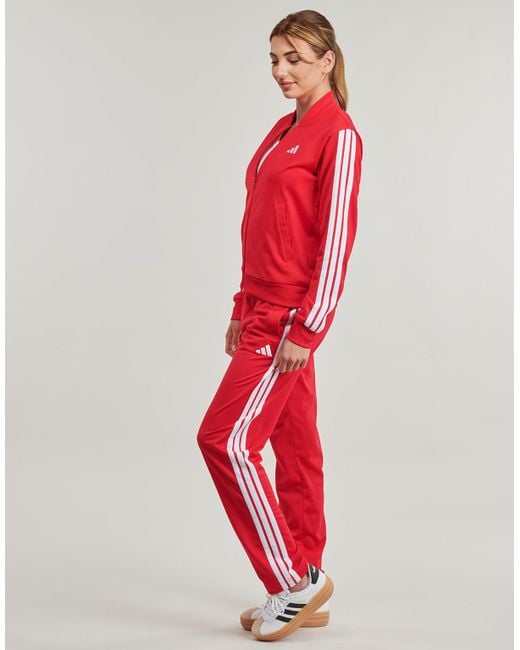 Adidas Red Tracksuits Essentials 3-stripes Track Suit