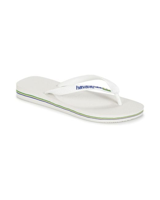 Havaianas White Sv Brasil Logo Unisex Flip Flops Beach Sandals