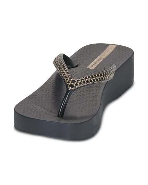 Ipanema Black Flip Flops / Sandals (shoes) Mesh Xi Plat Fem