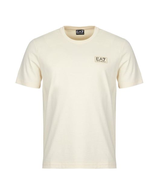 EA7 White T Shirt Train Refined Tee Ss for men