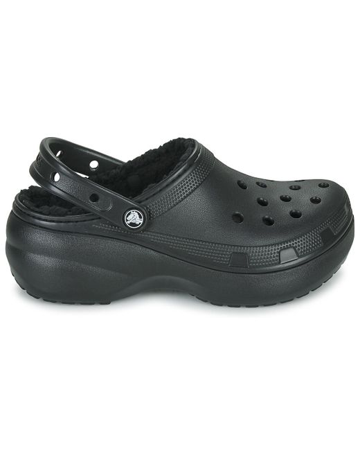 CROCSTM Black Clogs (shoes) Classic Platform Lined Clog W