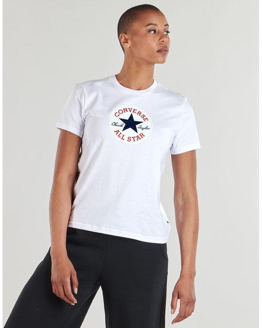 Converse White T Shirt Chuck Patch Standard Fit Tee