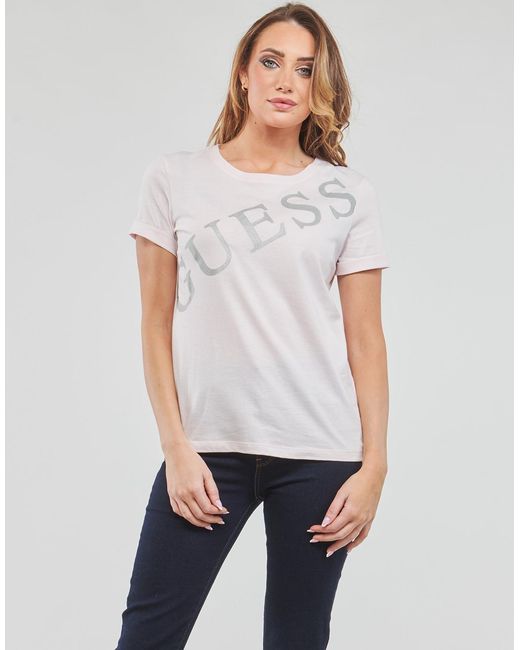 Guess White T Shirt Ss Cn Benita Tee