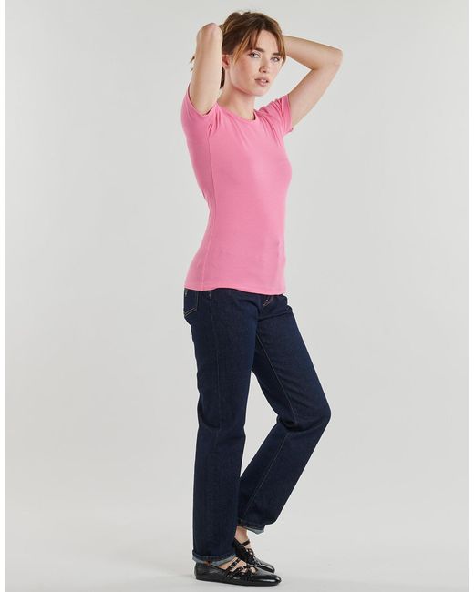 JJXX Pink T Shirt Jxfrankie Str Ss Rib Tee