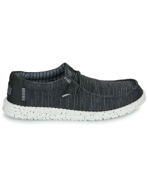 HeyDude Blue Slip-ons (shoes) Wally Stretch Sox for men