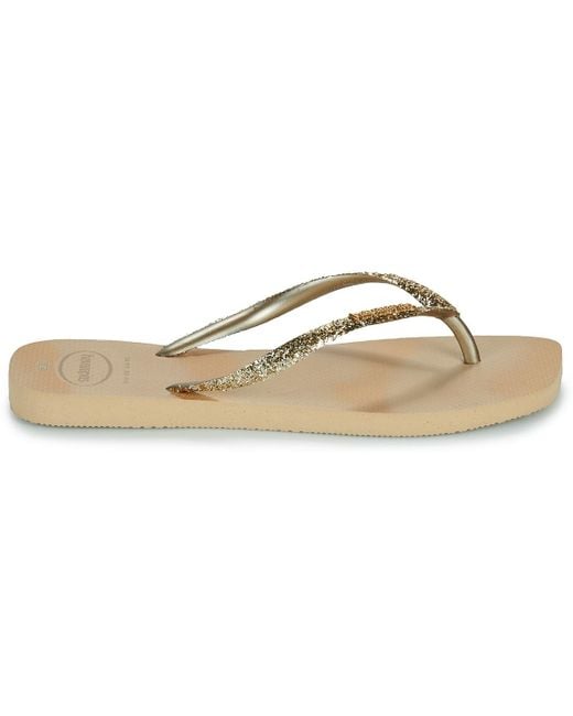 Havaianas Metallic Flip Flops / Sandals (shoes) Slim Square Glitter Party