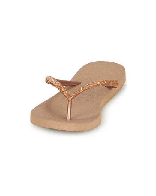 Havaianas Brown Slim Glitter Flip Flops / Sandals (shoes)