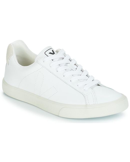 Veja White Esplar Leather Low-Top Sneakers for men