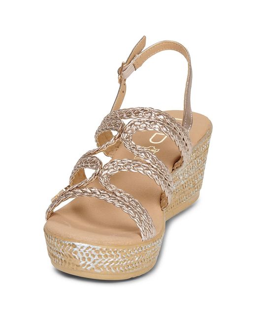Les Petites Bombes Metallic Wedge Sandals Niza