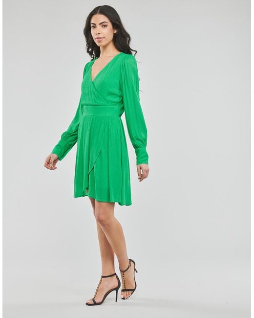 Vero Moda Dress Vmpolliana Ls Short Dress Wvn in Green | Lyst UK