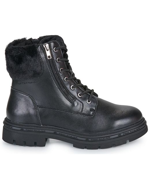 Tom Tailor Black Mid Boots Frangia