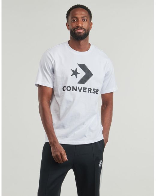 Converse Blue T Shirt Standard Fit Center Front Large Logo Star Chevron Tee for men