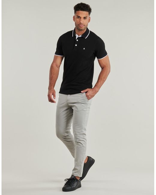 Jack & Jones Black Polo Shirt Jjepaulos for men