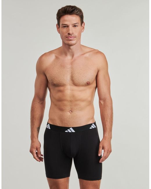 Adidas Black Boxer Shorts Active Flex Cotton Boxer Long Pack De 3 for men