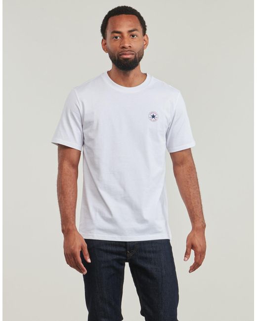 Converse T Shirt Go to Mini Patch T shirt in White for Men Lyst UK
