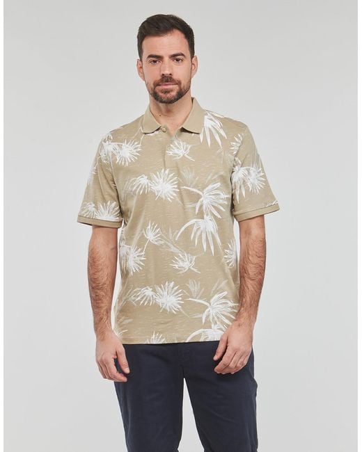 Jack & Jones Natural Polo Shirt Jorcrayon Aop Polo Ss for men