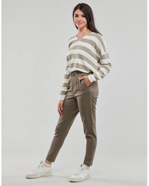 ONLY Gray Trousers Onlpoptrash Life Easy Col Pant Pnt