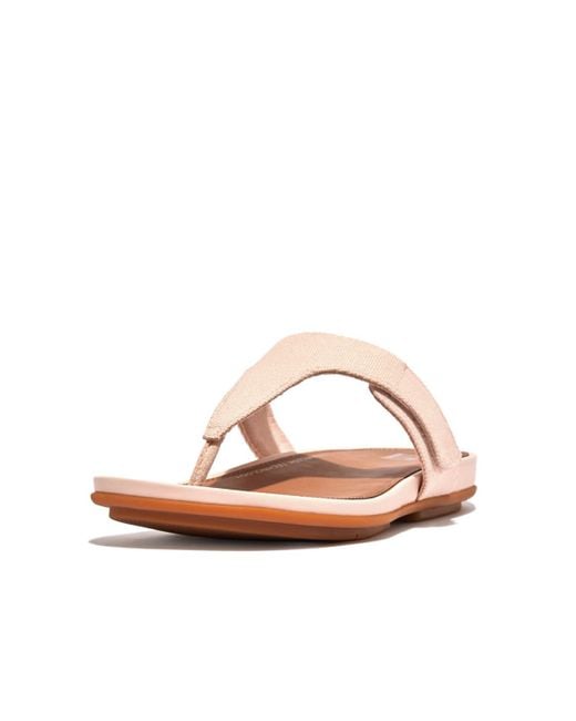 Fitflop Brown Flip Flops / Sandals (shoes) Gracie Adjustable Canvas Toe-post Sandals