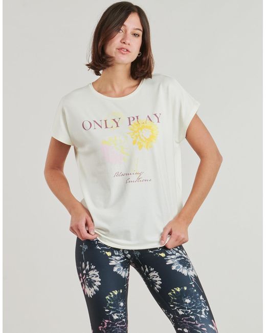Only Play Gray T Shirt Onpaub-blur On Ss Bat Loose