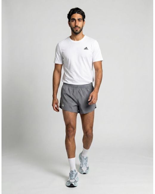 Adidas Gray Shorts Adizero Essentials Running Split Shorts for men