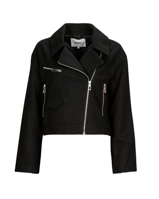 ONLY Black Leather Jacket Onlnancy Biker Jacket Otw