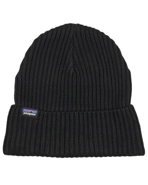 Patagonia Black Beanie Fishermans Rolled Beanie