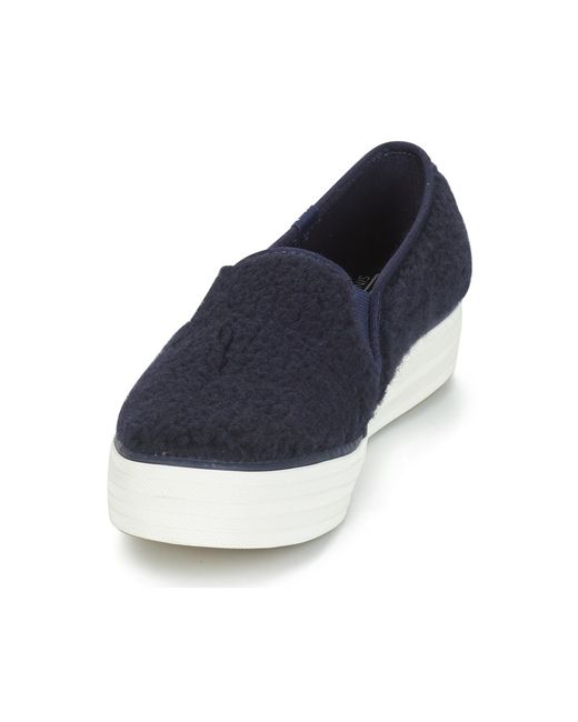 Keds Blue Triple Decker Faux Shearling Women's Slip-ons (shoes) In Multicolour
