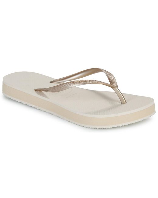 Havaianas White Flip Flops / Sandals (shoes) Slim Flatform