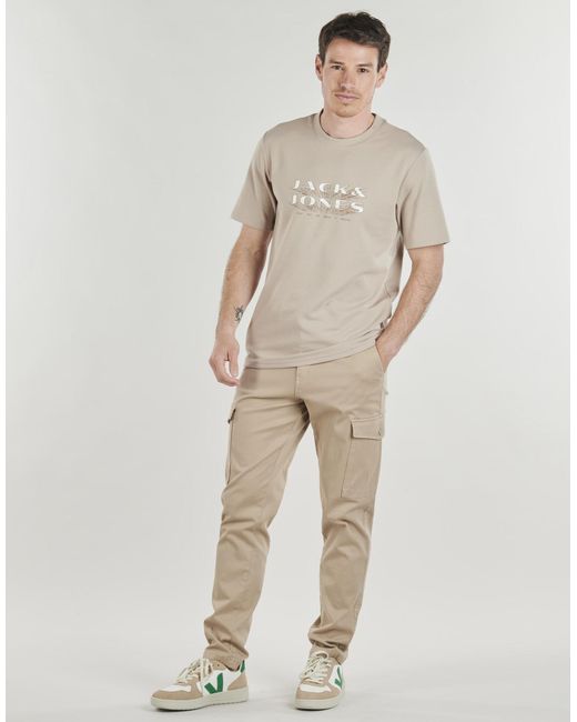 Jack & Jones Natural Cargo Trousers Jpstace Arthur Dobby Cargo for men