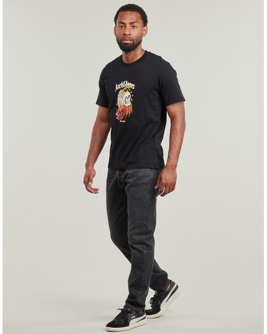 Jack & Jones Black T Shirt Jorseven for men