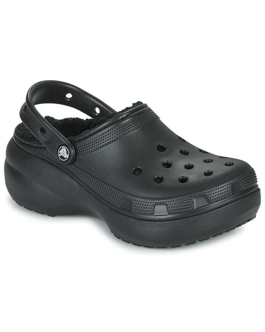 CROCSTM Black Clogs (shoes) Classic Platform Lined Clog W