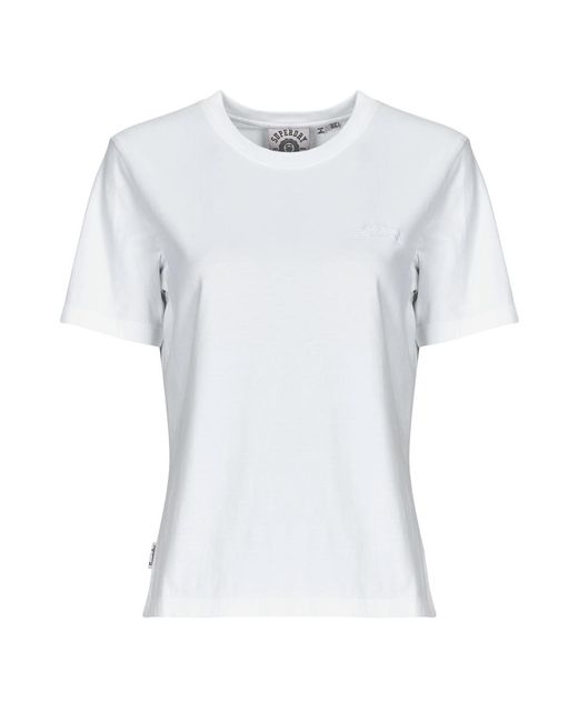 Superdry White T Shirt Essential Logo Emb Tee