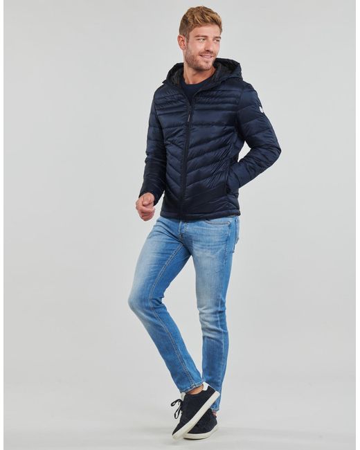 Jack & Jones Blue Duffel Coats Jjehero Puffer Hood for men