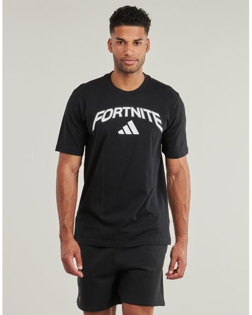Adidas Black T Shirt Fortnite Logo Graphic T-shirt for men