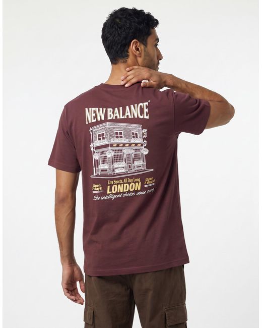 New Balance Purple T Shirt Grab A Bite London T-shirt for men