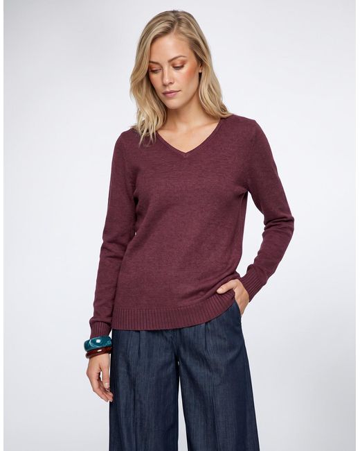 Vila Purple Sweater Viril V-neck L/s