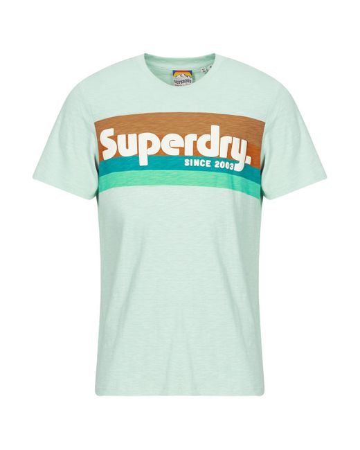 Superdry Blue T Shirt Logo Terrain for men