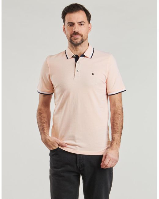 Jack & Jones Pink Polo Shirt Jjepaulos for men