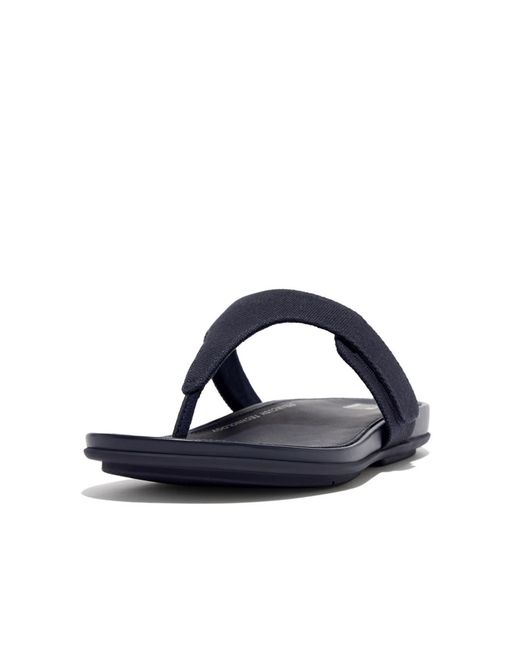 Fitflop Blue Flip Flops / Sandals (shoes) Gracie Adjustable Canvas Toe-post Sandals