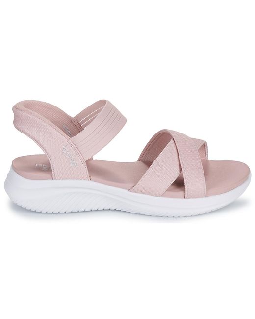 Skechers Pink Flat Sandals Slip Ins Ultra Flex 3.0 Never Better