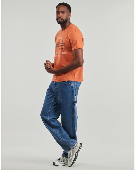 Superdry Orange T Shirt Vl Heritage Relaxed Tee for men