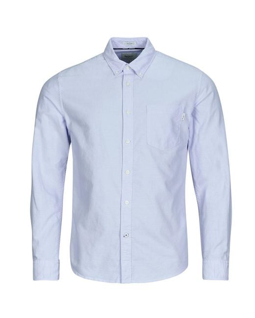 Pepe Jeans Blue Long Sleeved Shirt Andrew for men