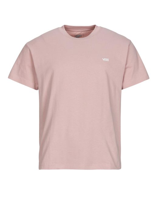 Vans Pink T Shirt Left Chest Ss for men