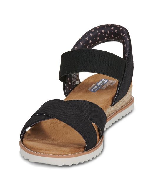 Skechers Black Flat Sandals Desert Kiss Golden Lily