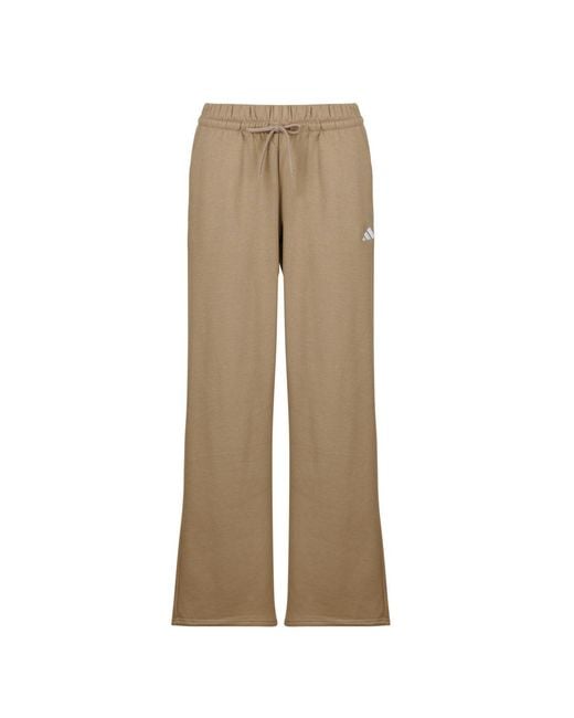 Adidas Natural Tracksuit Bottoms Essentials Small Logo Feel Cozy Open-hem Joggers