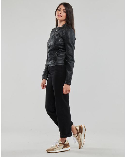 Vero Moda Black Leather Jacket Vmfavodona Coated Jacket Noos