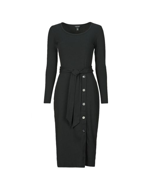 Ralph Lauren Long Dress Parissa-long Sleeve-day Dress in Black | Lyst UK