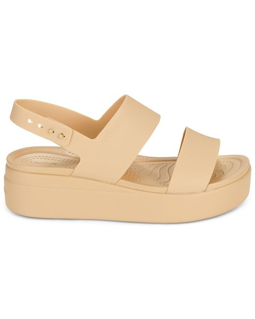 CROCSTM Natural Flat Sandals Brooklyn Low Wedge