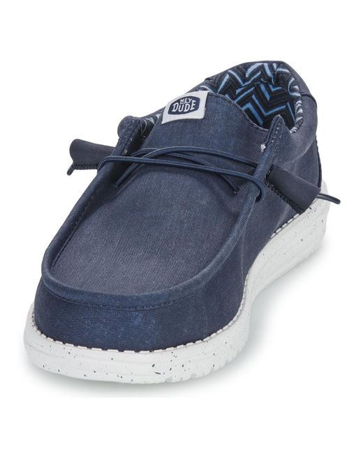 HeyDude Blue Slip-ons (shoes) Wally Canvas for men